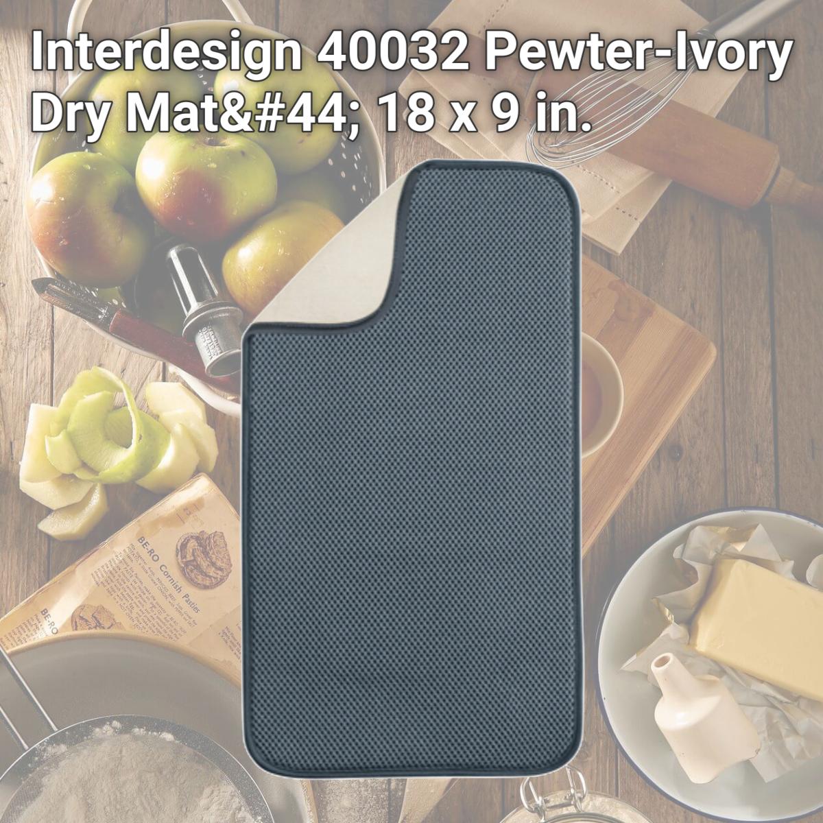 Picture of Interdesign 40032 Pewter-Ivory Dry Mat, 18 x 9 in.