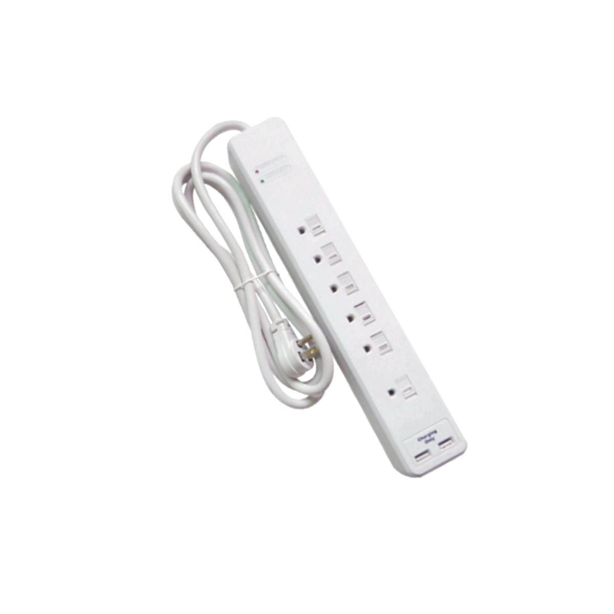 Picture of Master Electrician PS-672F-3A White 6 Outlet Surge Strip