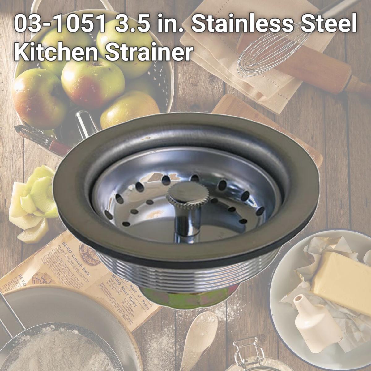 Picture of Larsen Supply 03-1051 3.5 in. Stainless Steel Kitchen Strainer