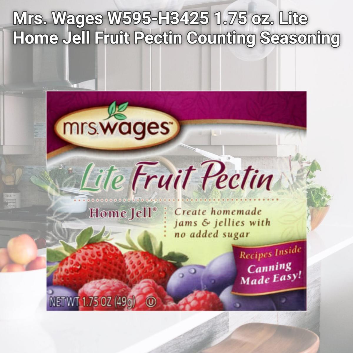 Picture of Mrs. Wages W595-H3425 1.75 oz. Lite Home Jell Fruit Pectin Counting Seasoning
