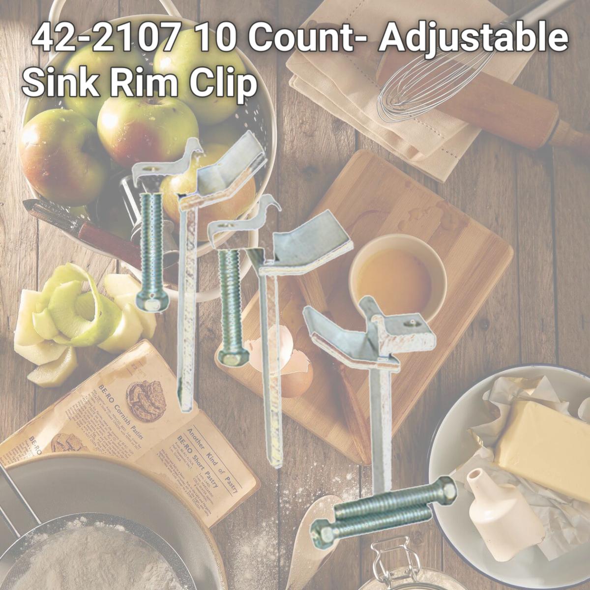Picture of Larsen Supply 42-2107 10 Count- Adjustable Sink Rim Clip