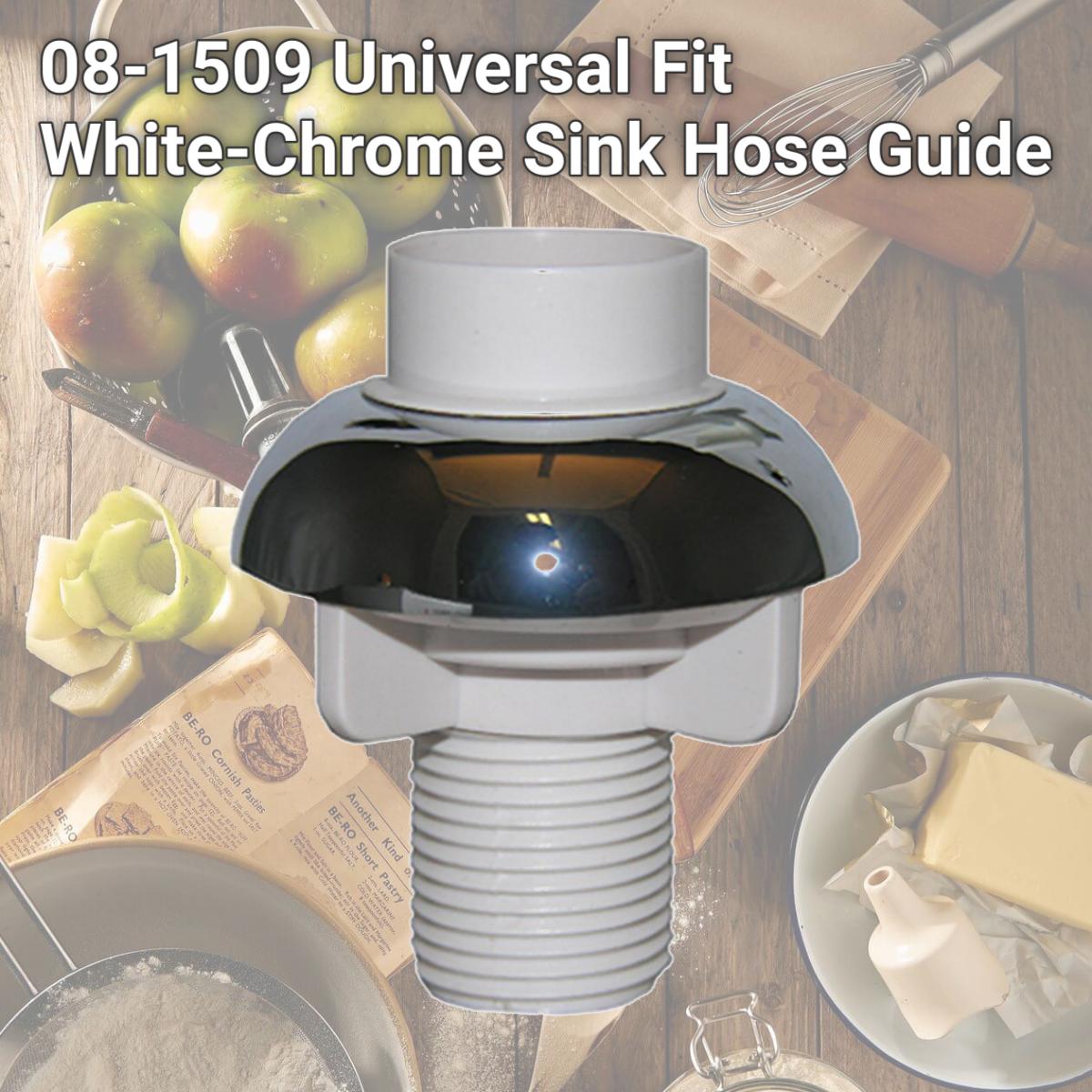 Picture of Larsen Supply 08-1509 Universal Fit White-Chrome Sink Hose Guide
