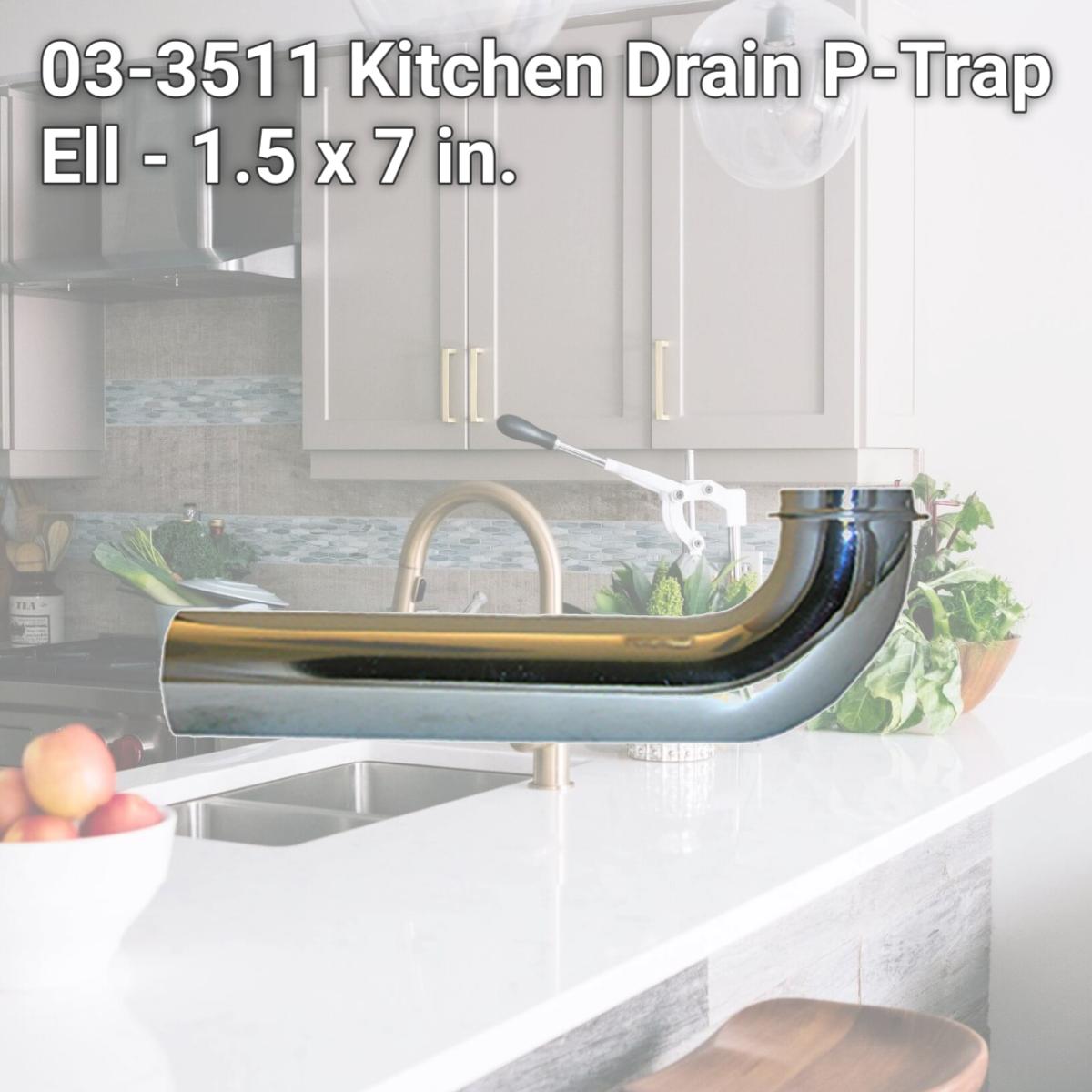Picture of Larsen Supply 03-3511 Kitchen Drain P-Trap Ell - 1.5 x 7 in.