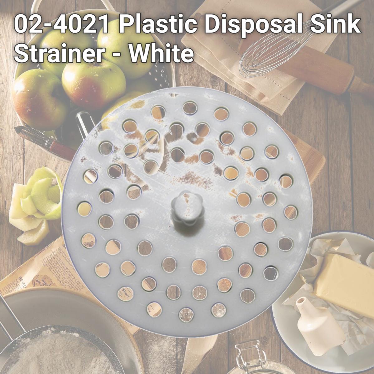 Picture of Larsen Supply 02-4021 Plastic Disposal Sink Strainer - White