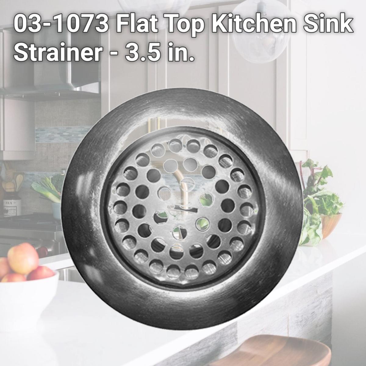 Picture of Larsen Supply 03-1073 Flat Top Kitchen Sink Strainer - 3.5 in.