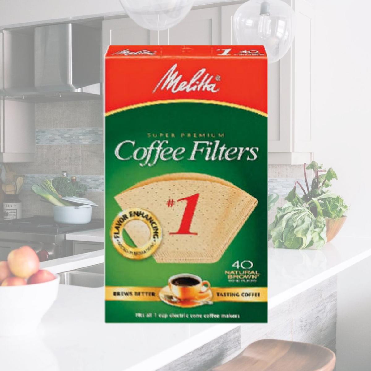 Picture of Melitta 620122 No. 1 Cone Coffee Filter- Natural Brown- Pack 40