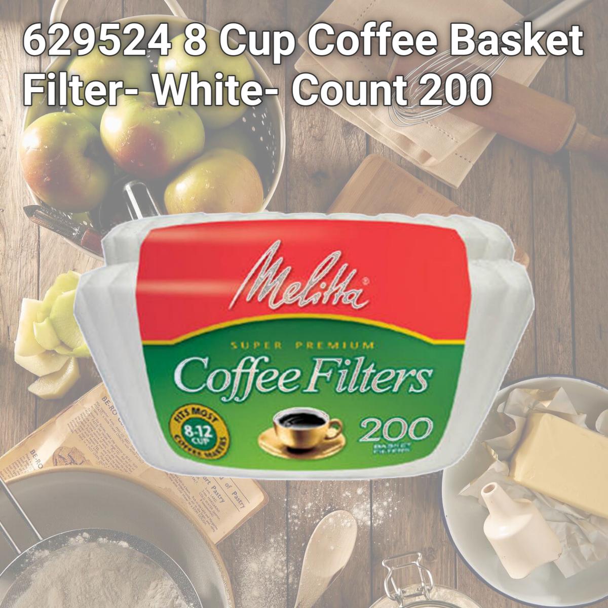 Picture of Melitta 629524 8 Cup Coffee Basket Filter- White- Count 200