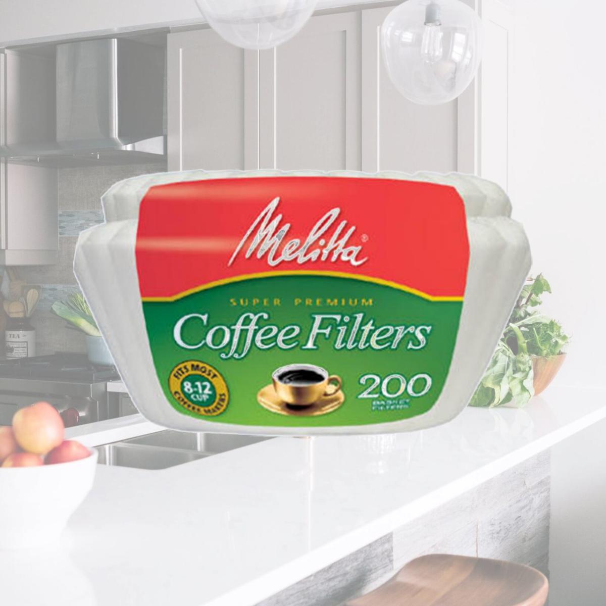 Picture of Melitta 629524 8 Cup Coffee Basket Filter- White- Count 200