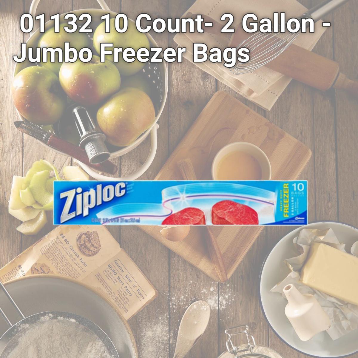 Picture of Ziploc 01132 10 Count- 2 Gallon - Jumbo Freezer Bags