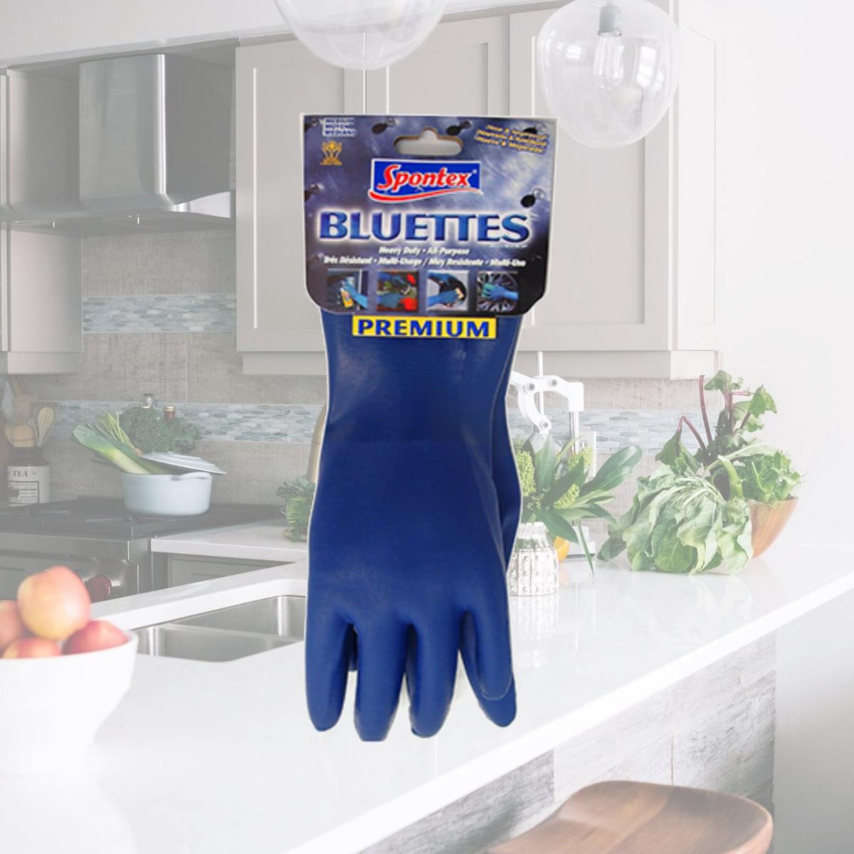 Picture of Spontex 18005 Medium Blue Household Gloves