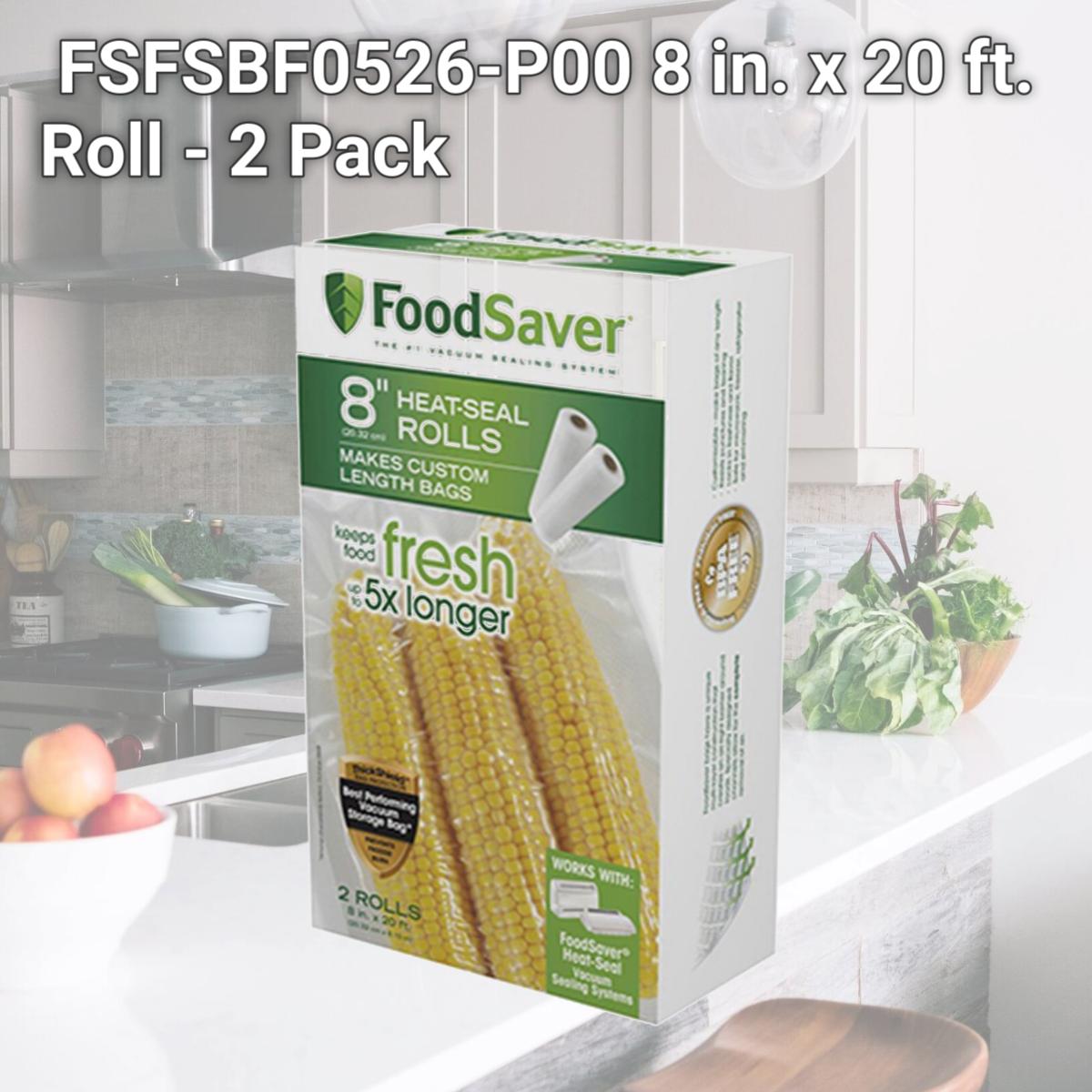 Picture of FoodSaver FSFSBF0526-P00 8 in. x 15 ft. FoodSaver Roll - 2 Pack