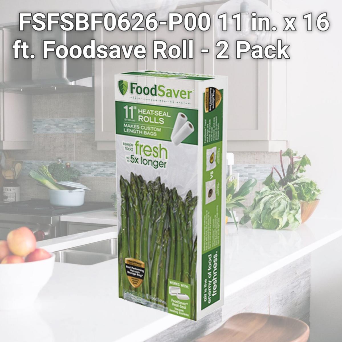 Picture of FoodSaver FSFSBF0626-P00 11 in. x 12 ft. Foodsave Roll - 2 Pack