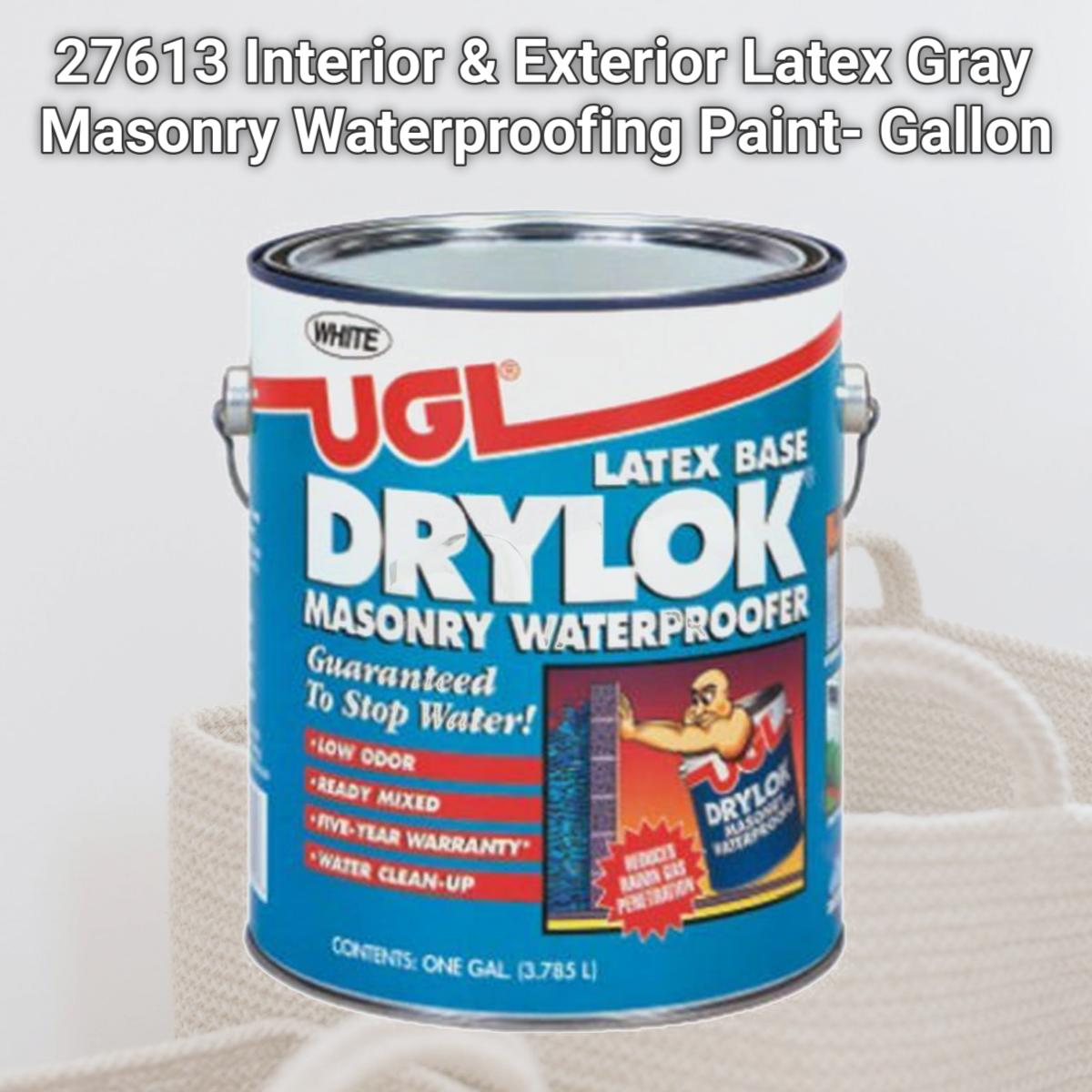 Picture of Zar 27613 Interior & Exterior Latex Gray Masonry Waterproofing Paint- Gallon