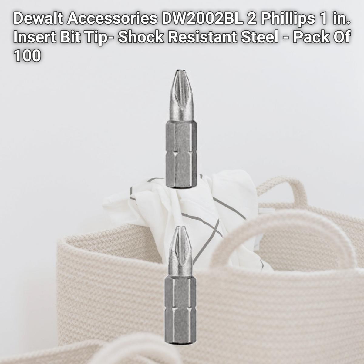 Picture of Dewalt Accessories DW2002BL 2 Phillips 1 in. Insert Bit Tip- Shock Resistant Steel - Pack Of 100