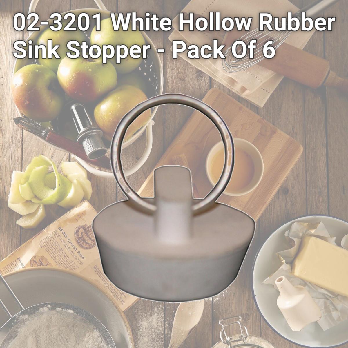Picture of Larsen Supply 02-3201 White Hollow Rubber Sink Stopper 
