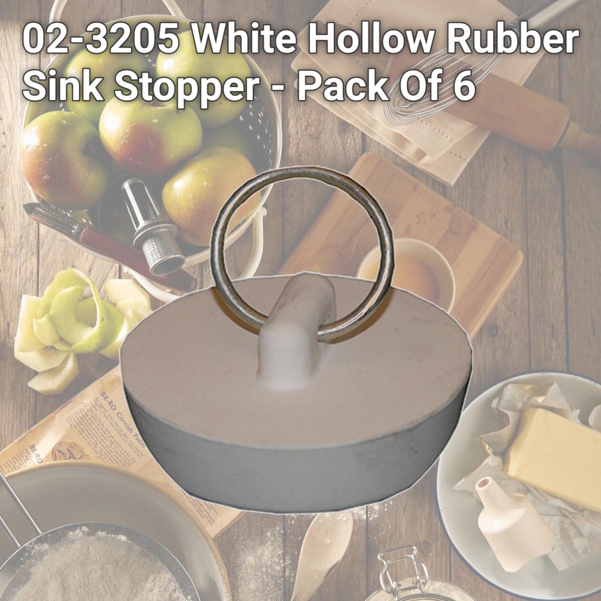 Picture of Larsen Supply 02-3205 White Hollow Rubber Sink Stopper - Pack Of 6