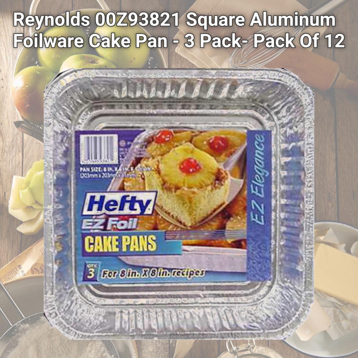 Picture of Reynolds 00Z93821 Square Aluminum Foilware Cake Pan - 3 Pack- Pack Of 12