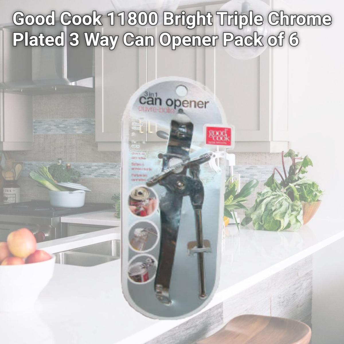 Picture of Good Cook 11800 Bright Triple Chrome Plated 3 Way Can Opener Pack of 6
