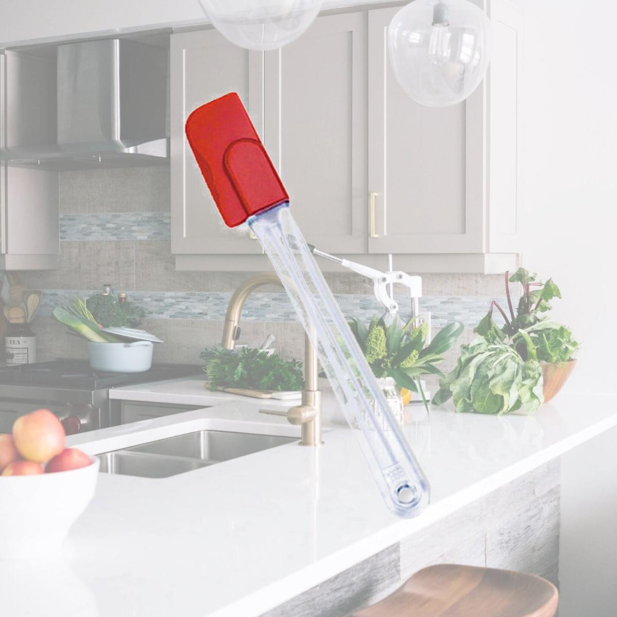Picture of Bradshaw 24878 Silicone Bottle Spatula  Wood Handle Pack of 3