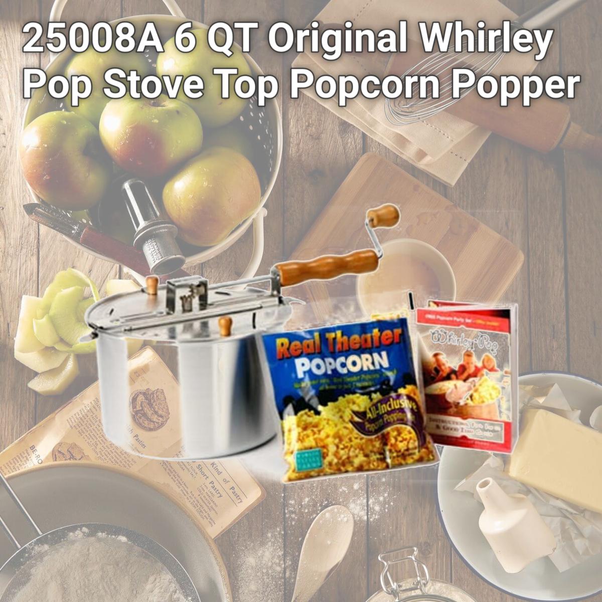 Picture of Wabash Valley Farms 25008A 6 QT Original Whirley Pop Stove Top Popcorn Popper