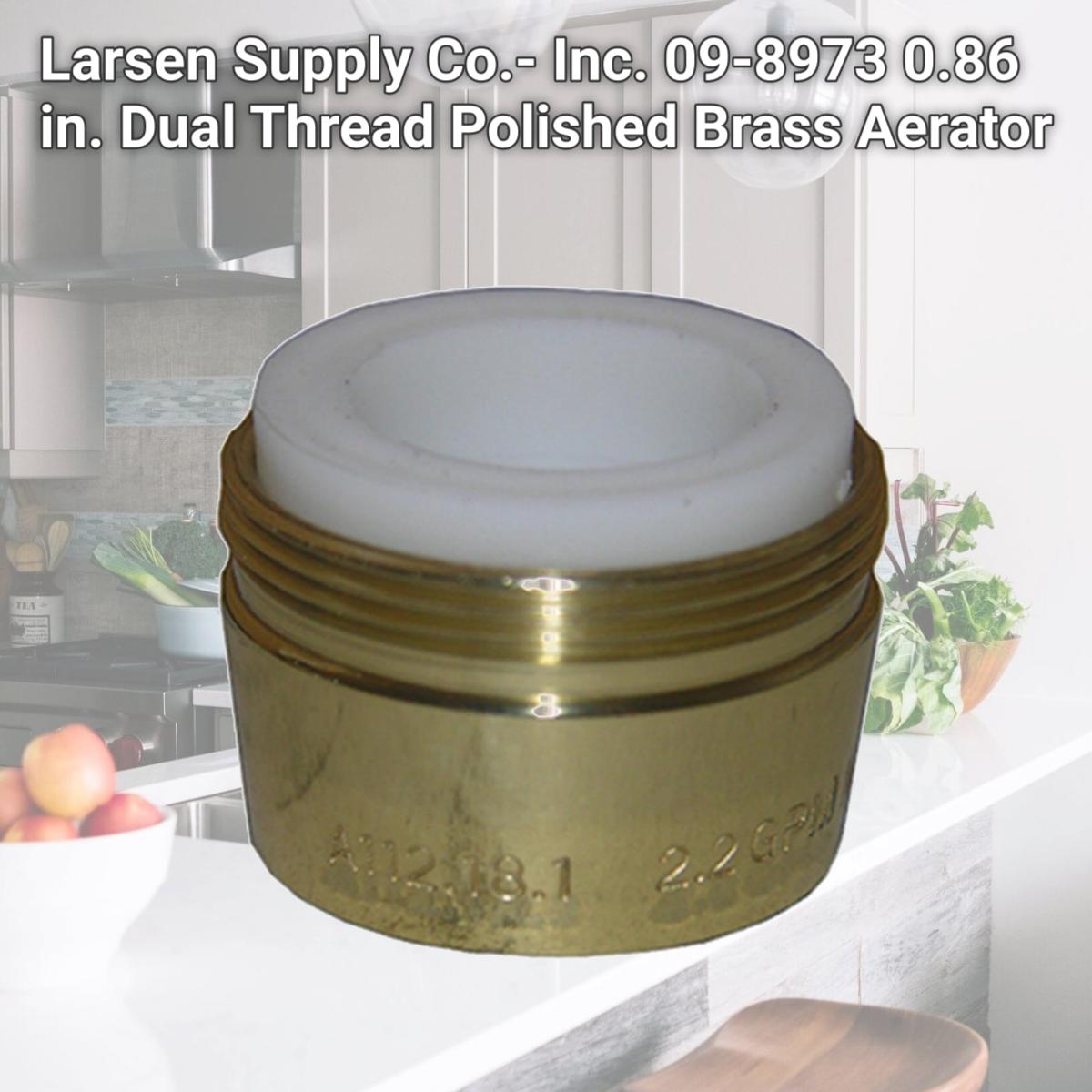 Picture of Larsen Supply Co.- Inc. 09-8973 0.86 in. Dual Thread Polished Brass Aerator