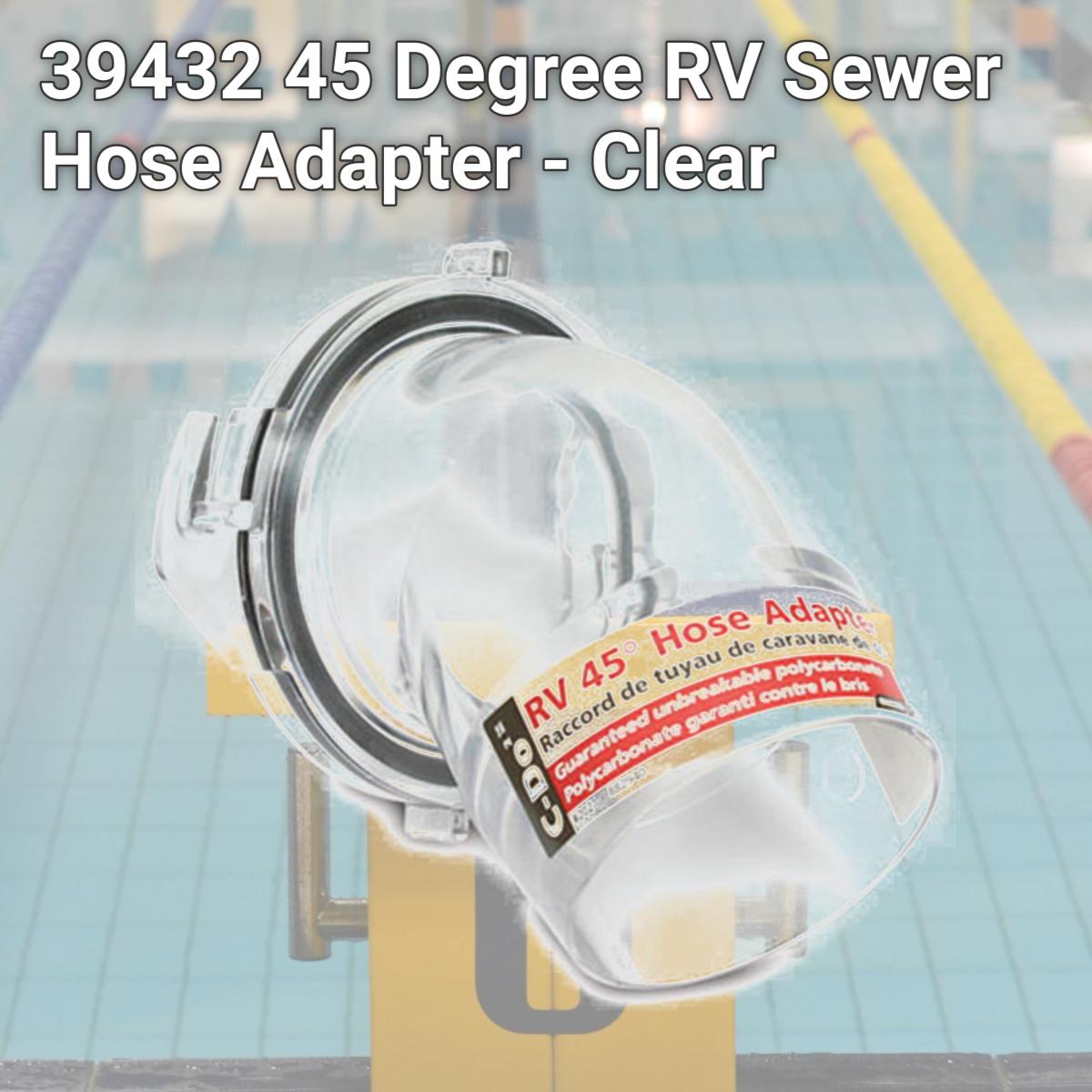 Picture of Camco 39432 45 Degree RV Sewer Hose Adapter - Clear