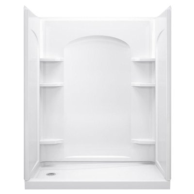 60 X 30 In. Curve Shower End Wall Set - White