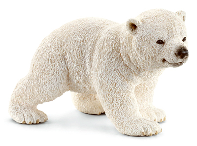 216381 Walking Polar Bear Cub Toy Figure - White