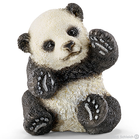 216383 Panda Cub, Playing Toy Figure - White & Black