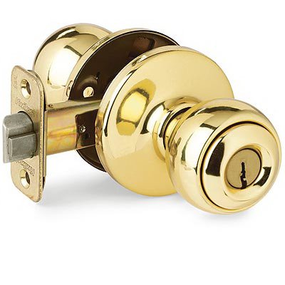 Kwikset 220321 Polo Entry Lockset, Polished Brass