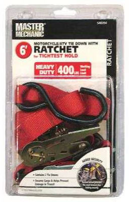 548394 6 Ft. Cycle Ratchet Tie Downs - Pack Of 2