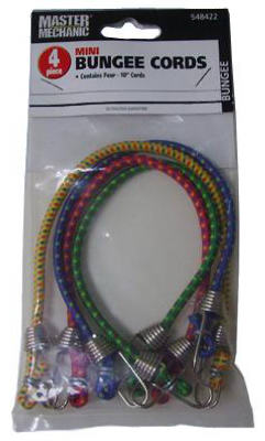 548422 10 In. Mini Bungee Cords - Pack Of 4
