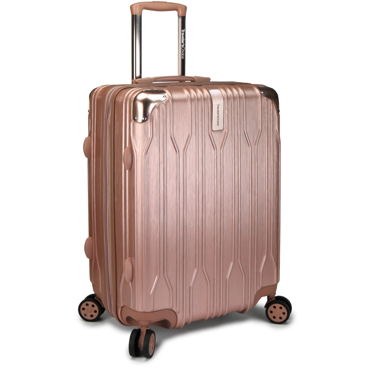 Travelers Choice Tc09035r24 Bell Weather Expandable 24 In. Spinner Luggage, Rose Gold