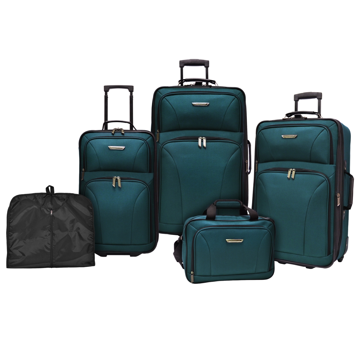 Travelers Choice Tc0835tel Versatile 5 Piece Luggage Set, Teal