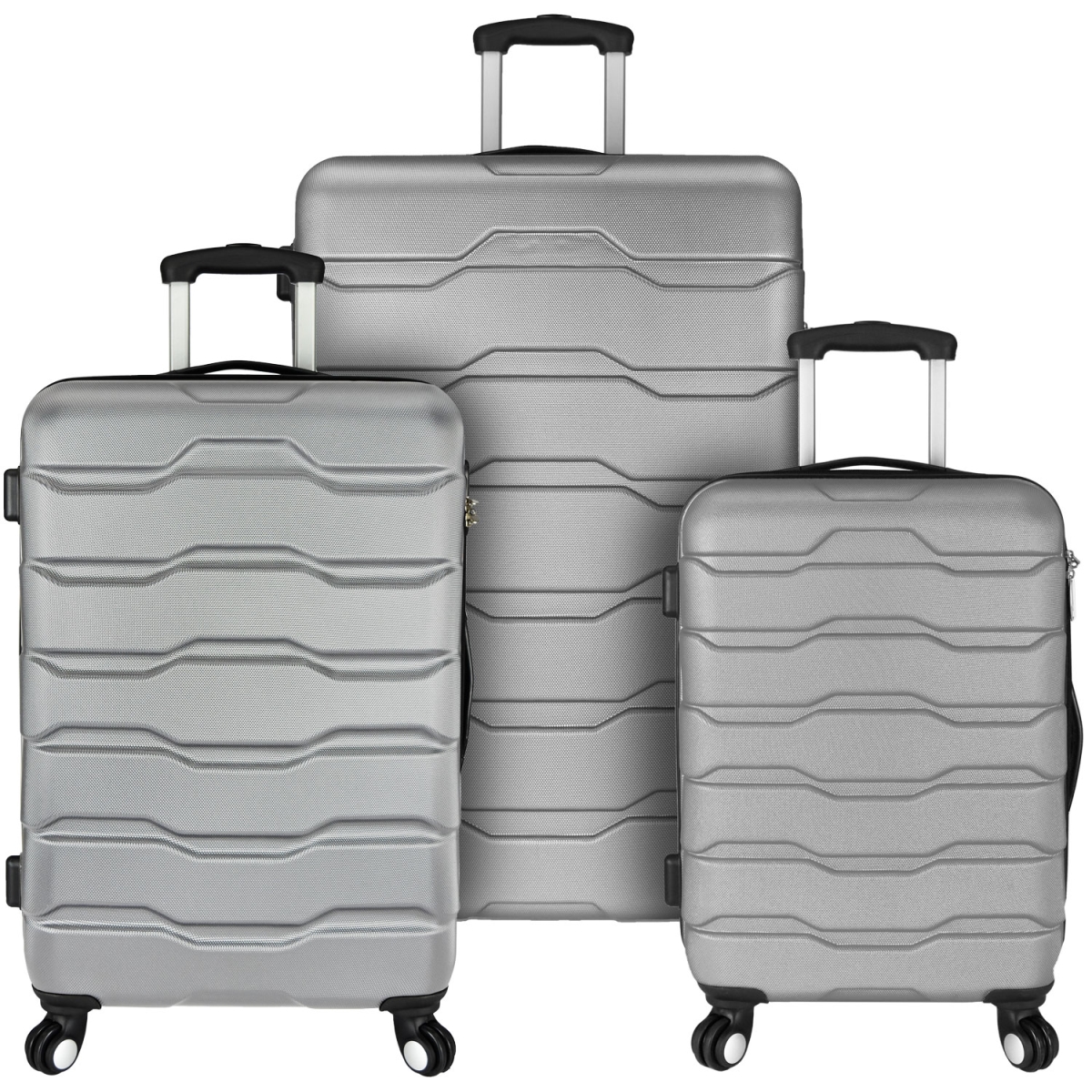 El09075g Omni 3 Piece Hardside Spinner Luggage Set, Grey
