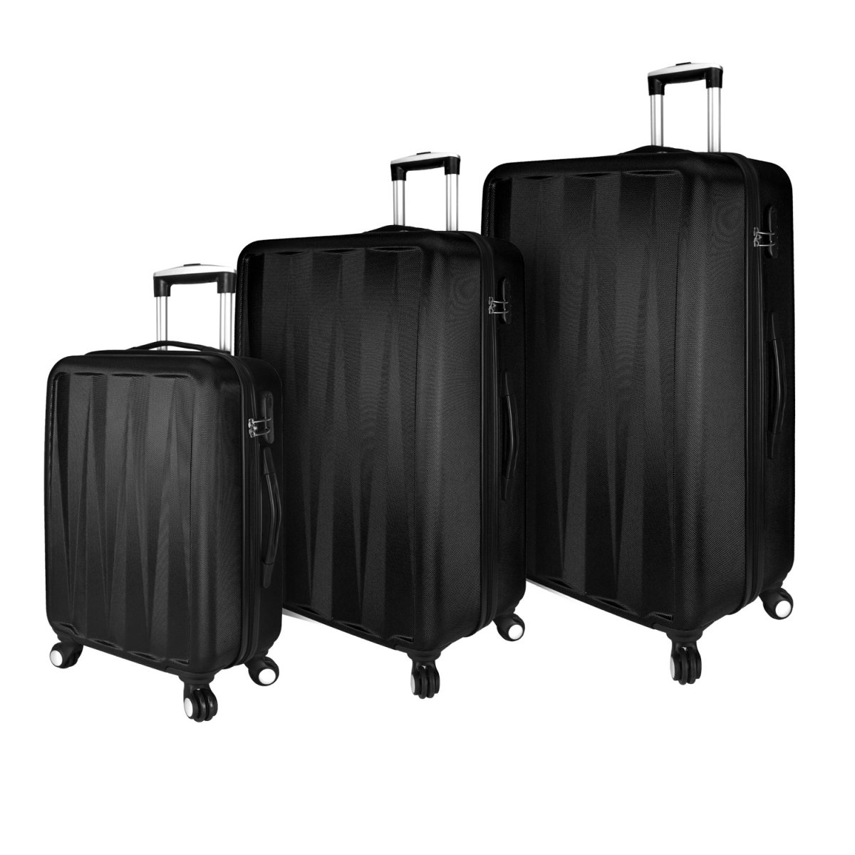 El09078k Verdugo Hardside 3 Piece Spinner Luggage Set, Black
