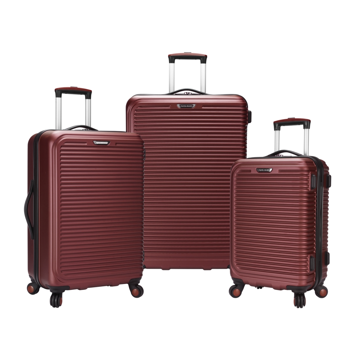 Ts09094r Savannah 3 Piece Hardside Spinner Luggage Set, Red