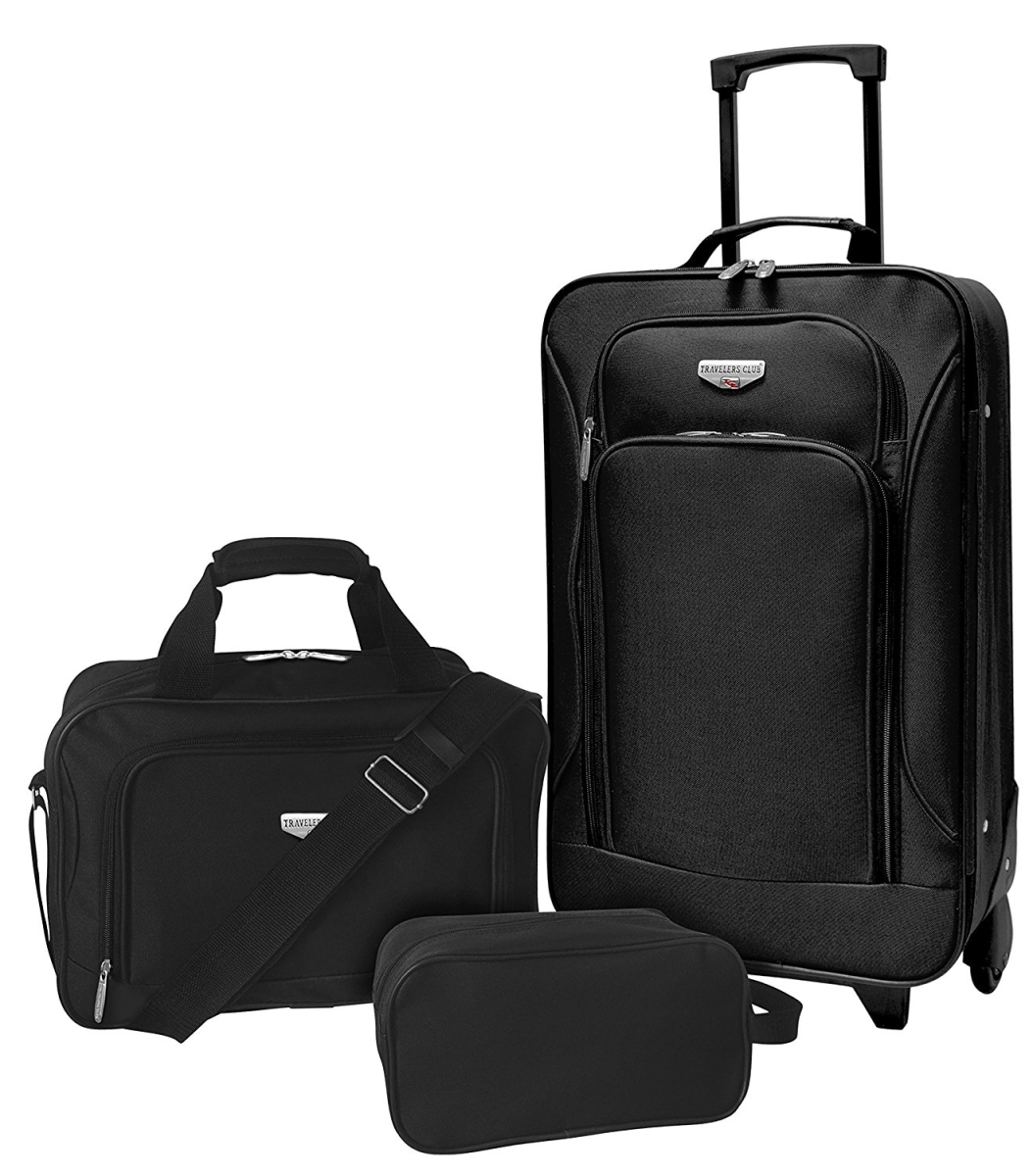 Eva-12203-001 Euro Value Ii 3 Piece Softside Luggage Set, Black
