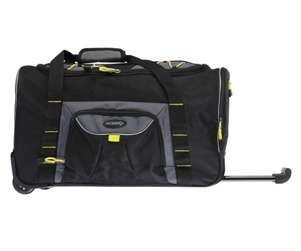 Pr-93121-010 21 In. 2-toned Sport Rolling Weekender Duffel Bag, Black & Gray