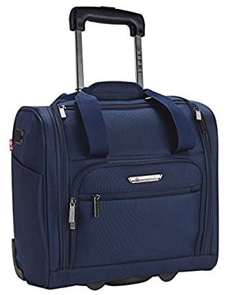Pr-85315-410 Rafael 15 In. Softside Underseater Carry-on Rolling Briefcase, Navy
