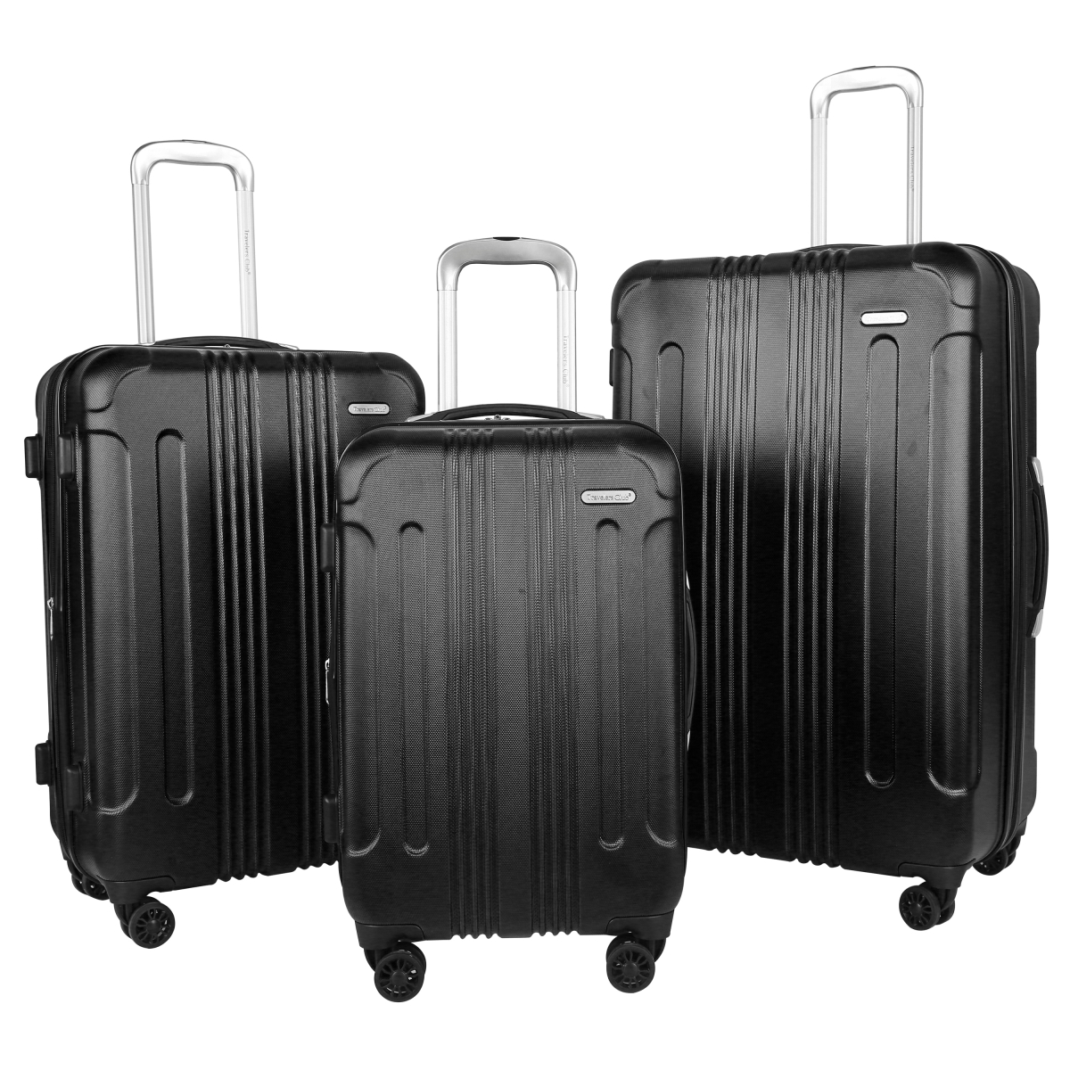 Hs-67003-ex-001 Expandable Hard-sided Rolling Luggage Set, Black - 3 Piece