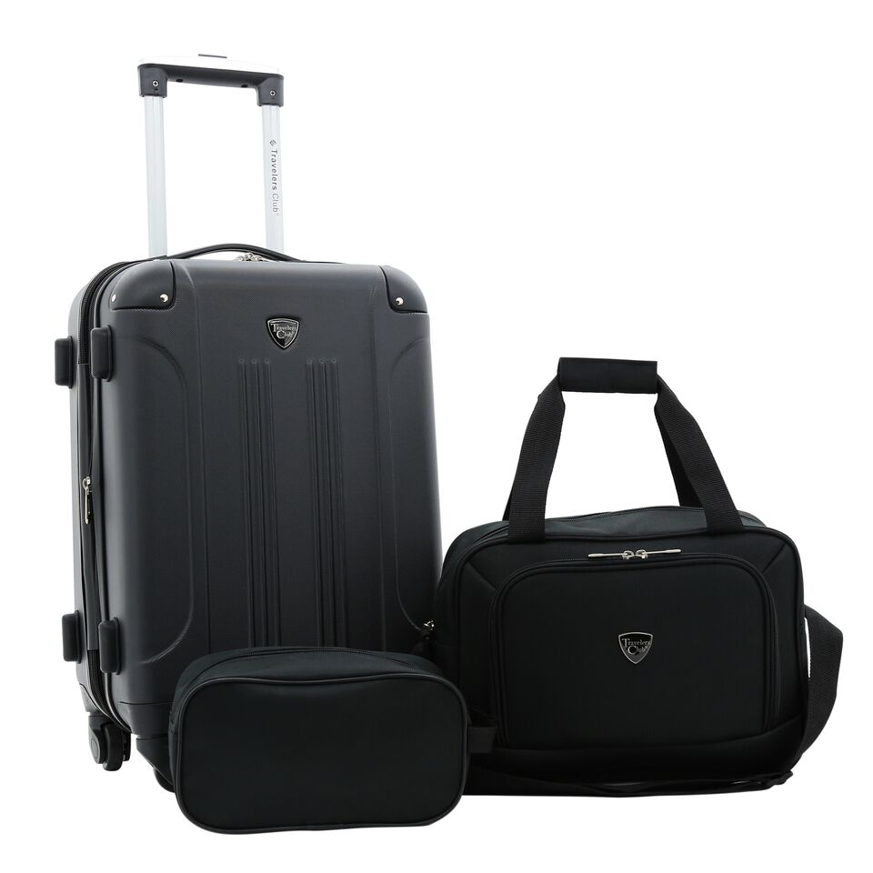 Luggage Tcl-66993-ex-001 Chicago Plus 3 Piece Expandable Luggage Value Set, Black