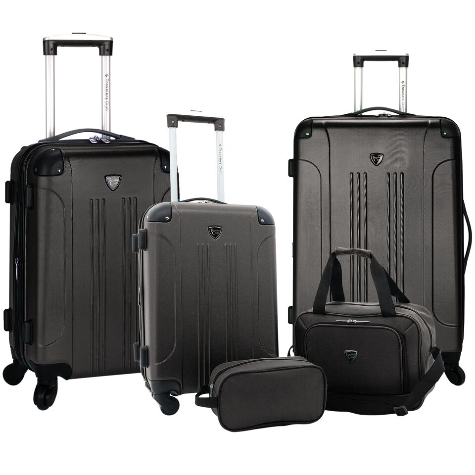 Luggage Tcl-66995-ex-001 Chicago Plus 5 Piece Expandable Luggage Set, Black & Blue