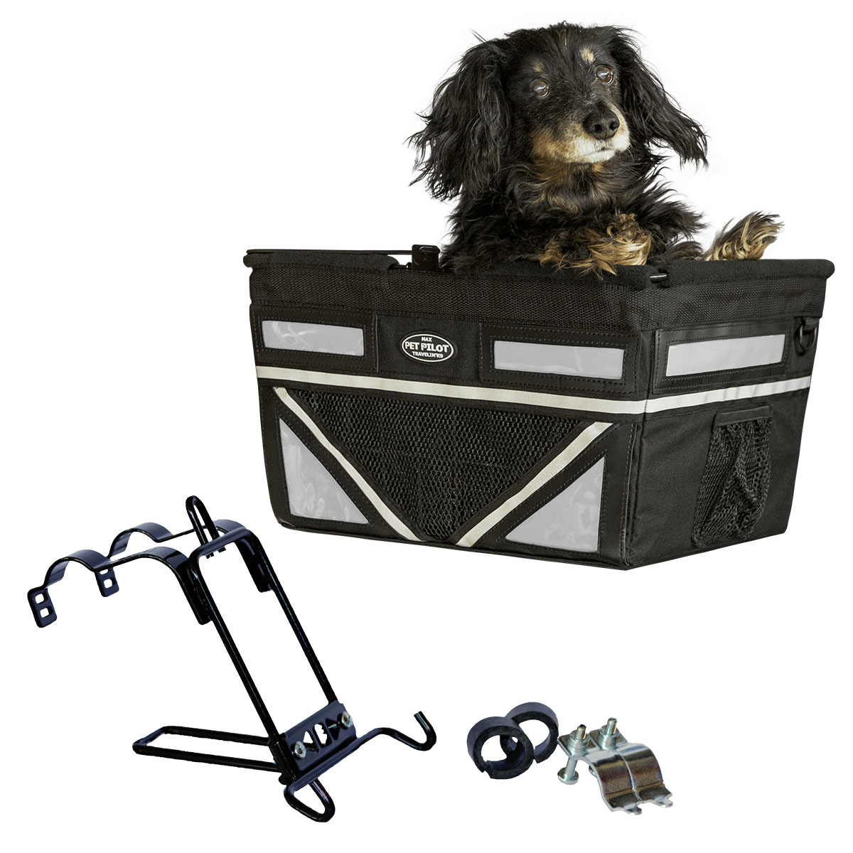 Ptx-8137 Max Dog Bicycle Basket Carrier, Silver