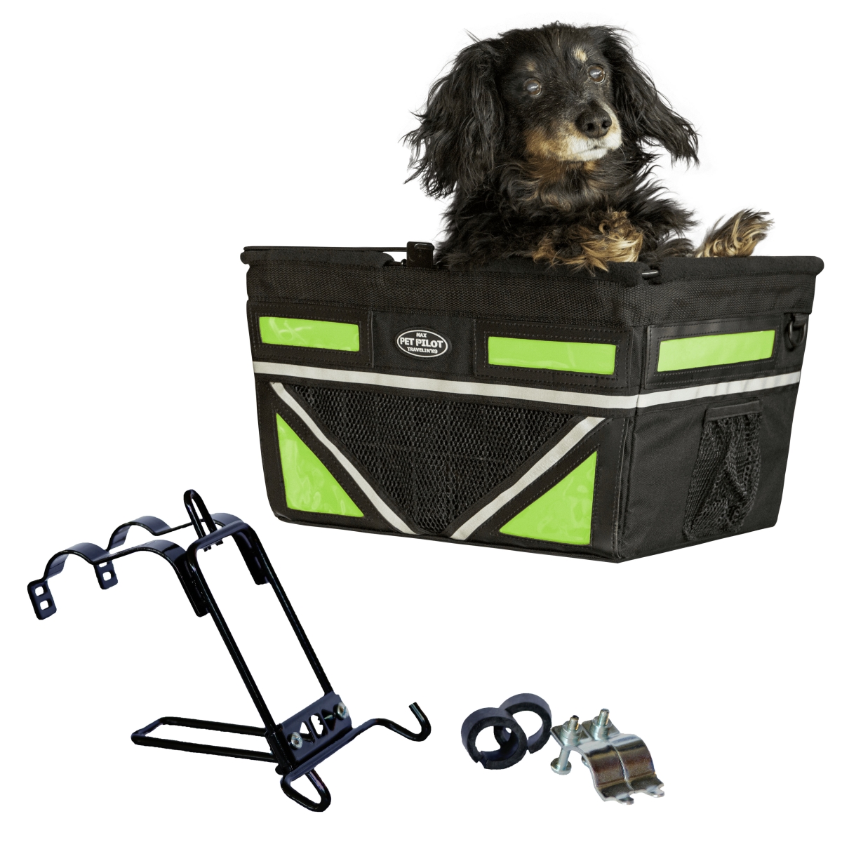 Ptx-8144 Max Dog Bicycle Basket Carrier, Neon Green