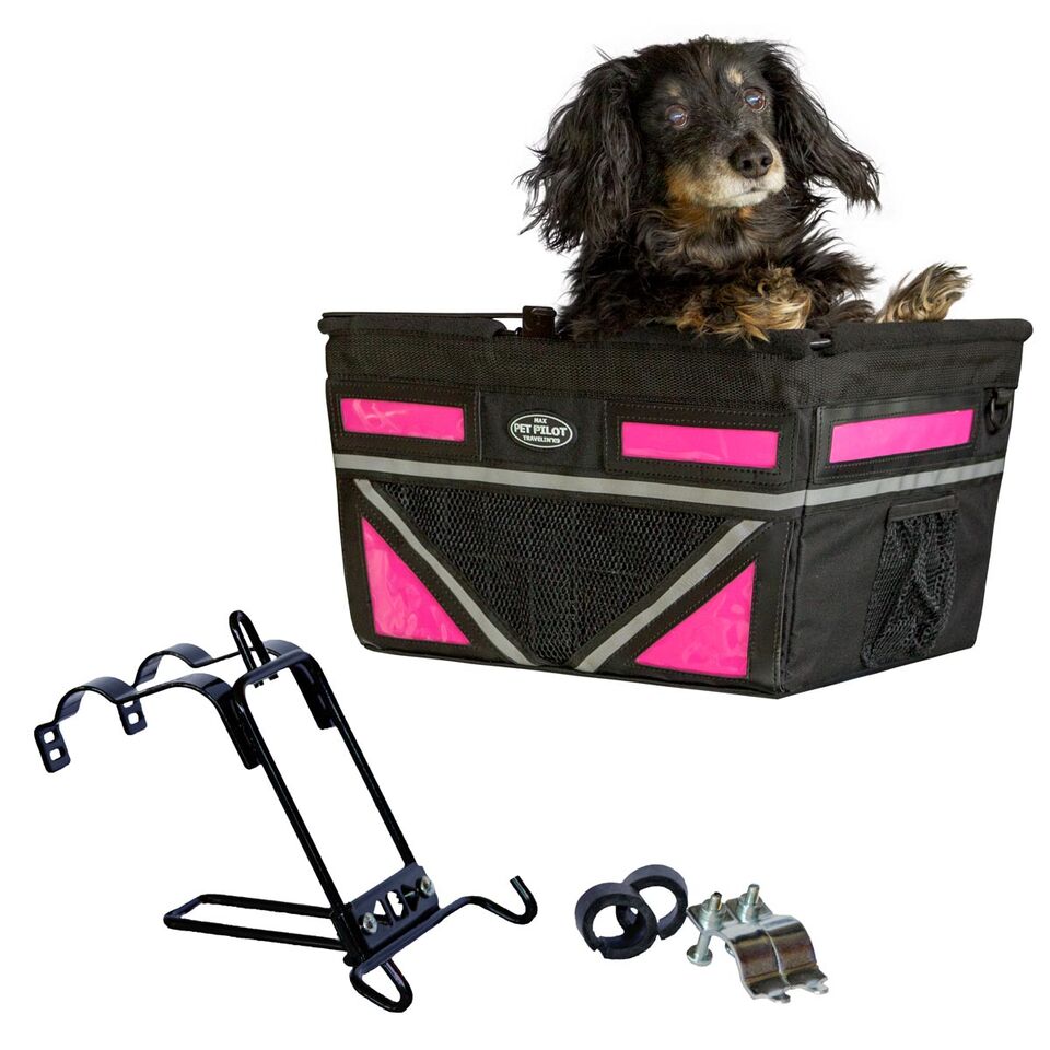 Ptx-8151 Max Dog Bicycle Basket Carrier, Neon Pink