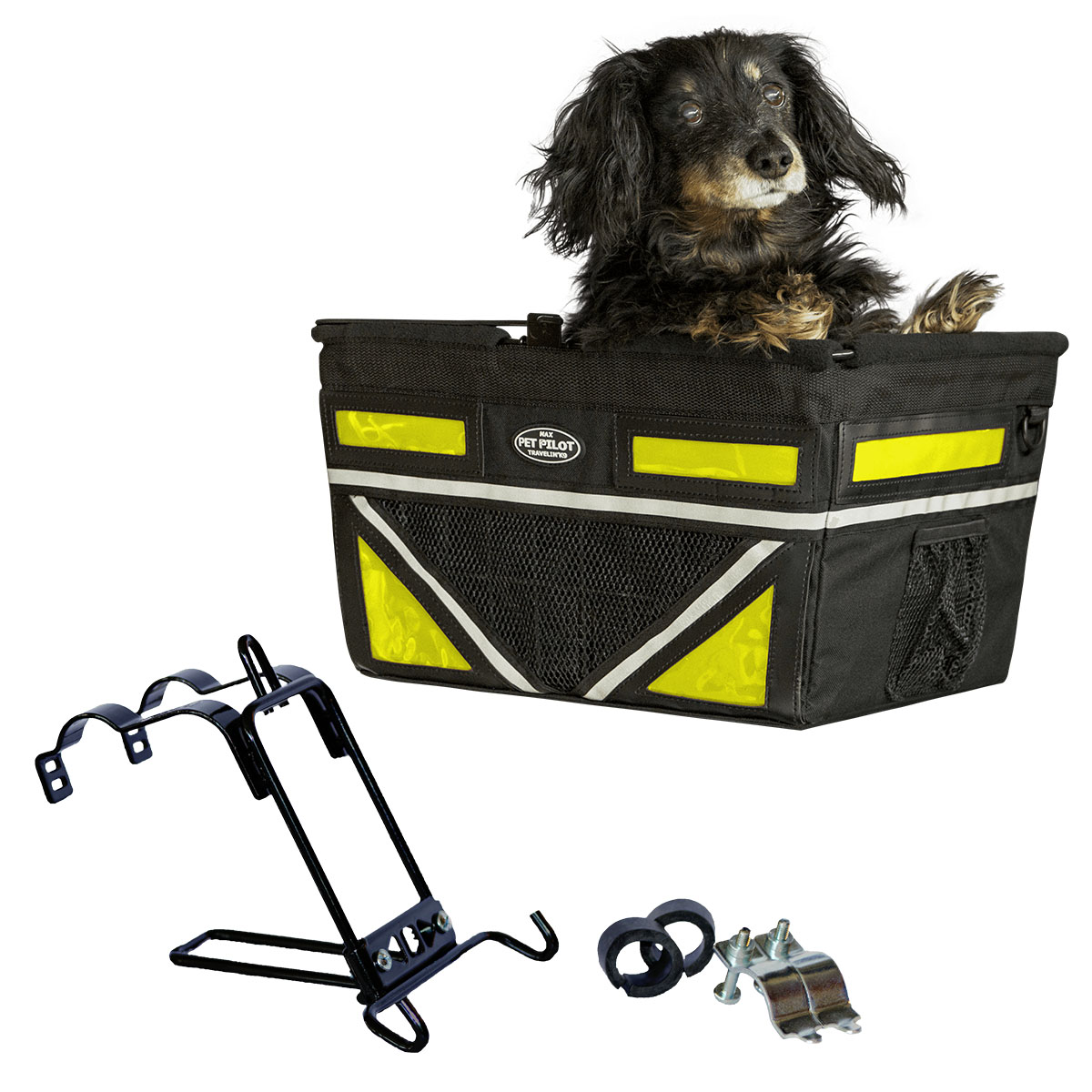 Ptx-8175 Max Dog Bicycle Basket Carrier, Neon Yellow