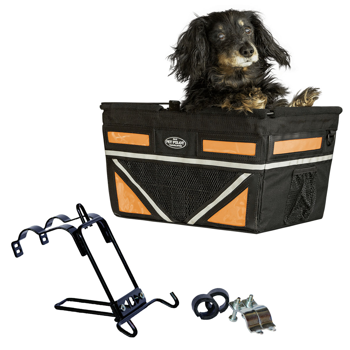 Ptx-8182 Max Dog Bicycle Basket Carrier, Neon Orange