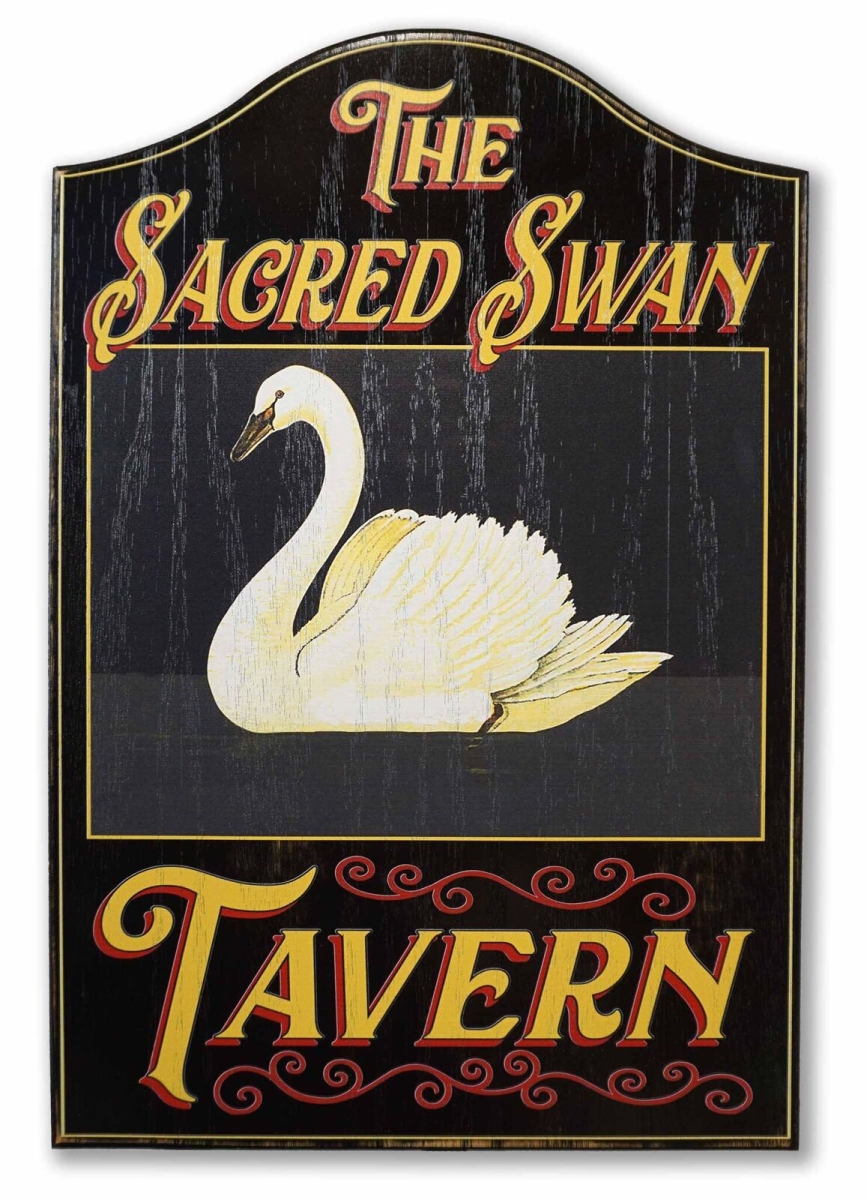 Camb203 18 X 12 X .5 In. Sacred Swan, Black