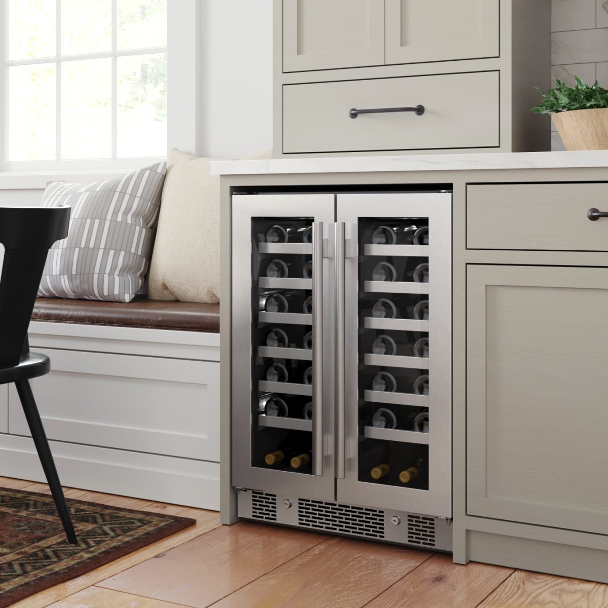 Picture of Avallon AWC242FD 24 in. Wide 42 Bottle Capacity French Door Wine Cooler with LED Lighting, Stainless Steel
